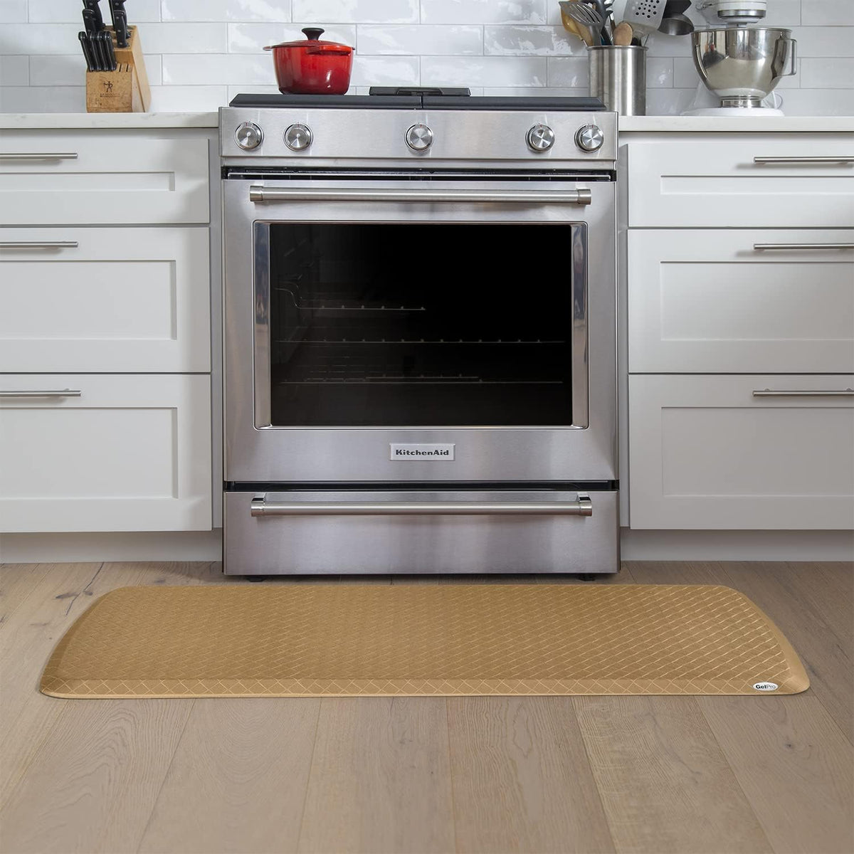 GelPro Elite Premier Gel & Foam Anti-Fatigue Kitchen Floor Comfort Mat, 20" x 48", Basketweave Khaki