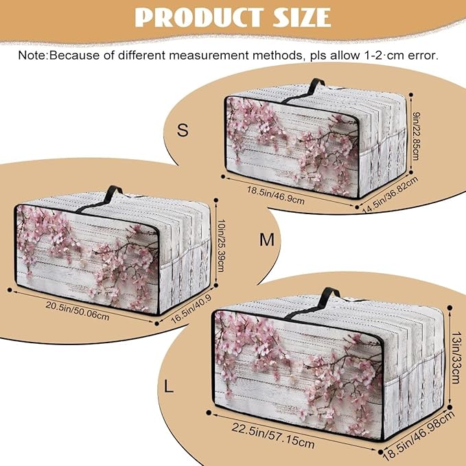 Air Fryer Toaster Oven Dust Cover Countertop Microwave Dust Cover Protector, Compatible with Convection Oven, M, 16.5 x 20.5 x 10 inches, Peach Blossom White Wood Grain