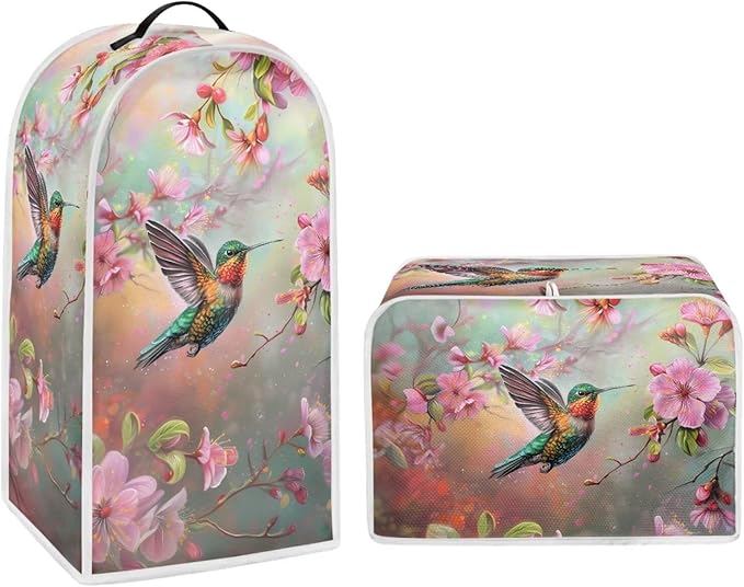 Hummingbird Blender Cover Washable Kitchen Toaster Cover Floral Pattern Bread Maker Coffee Maker Dustproof Protectiron Set