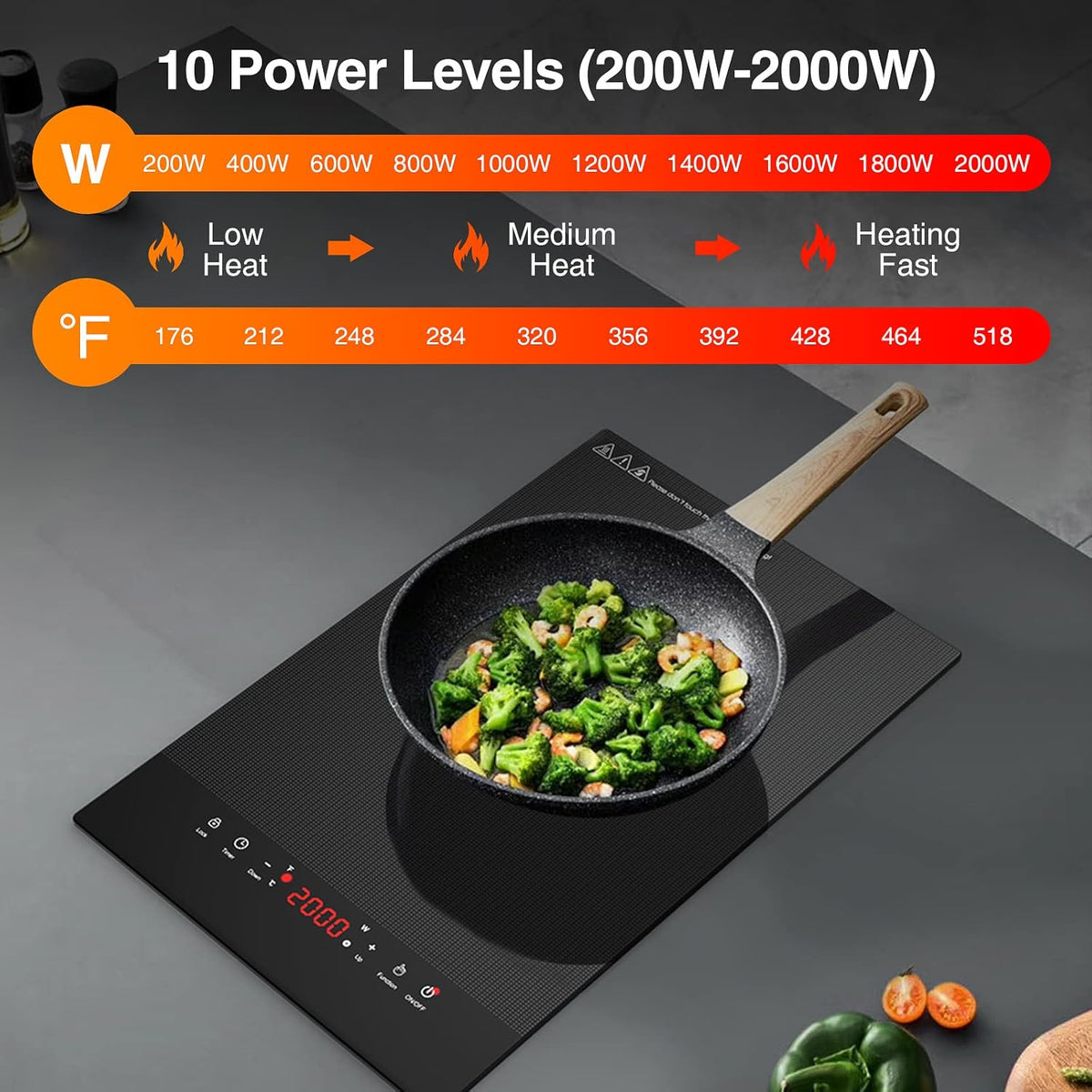 Portable Electric Hot Plate, 2 Burner Cooktop 110V/120V Plug-in, Infrared Stove Top for Cooking, LED Touch Control, Timer & Safety Lock for RV, Dorm, Apartment (Electric Cooktop 12 Inch)