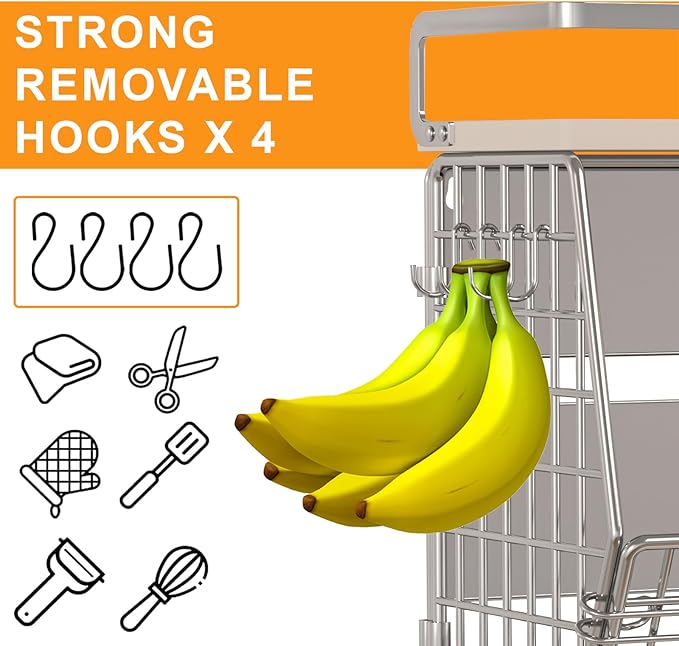 Wire Fruit Basket 2 IN 1 Magnetic & Hanging Wall Produce Basket with Spice Rack for Potato Onion Vegetable Storage for Pantry,Kitchen Countertop and Fridge Organizer