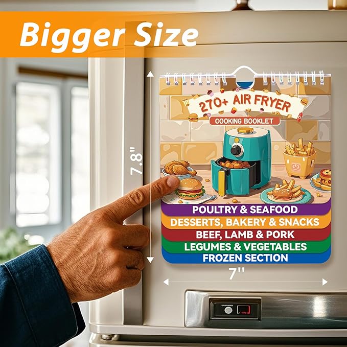 Air Fryer Cheat Sheet Magnets Cooking Guide Booklet, Air Fryer Cooking Guide Magnetic, Air Fryer Accessories