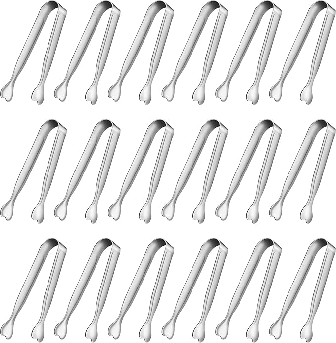 Mini Serving Tongs, Anytrp 18-Packs Stainless Steel Sugar Tongs, 4.3inch Ice Tongs Kitchen Appetizers Tongs for Coffee Bar, Tea Party, Desserts Party, Sugar and Ice Bucket