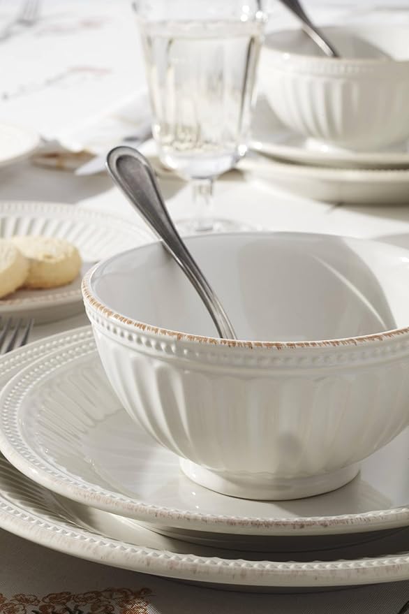Lenox 897388 French Perle Groove 12-Piece Dinnerware Set, Service For 4