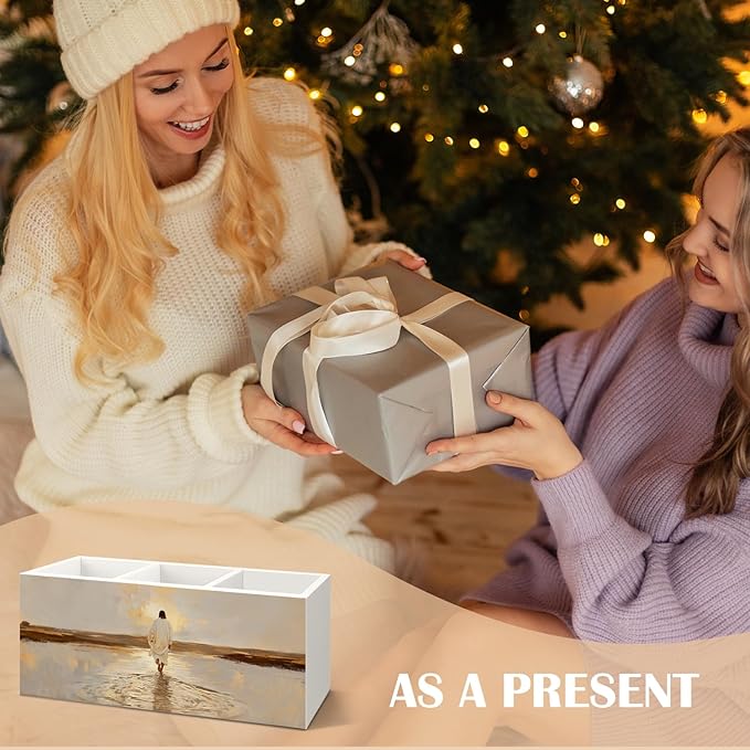 Christian Jesus Wooden Utensils Holder, Christian Kitchen Decor, Jesus Walking on Water Religious Wood Cooking Utensil Holder Organizer for Kitchen Countertop Counter Decor Accessories