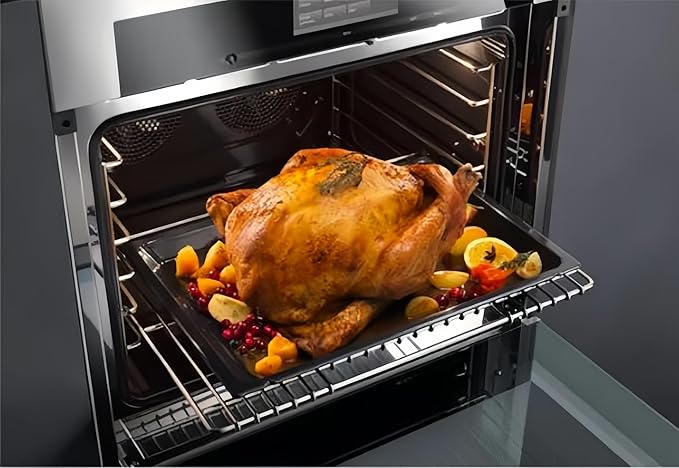Roasting Pan Heavy Duty Stainless steel Turkey Pans for Oven,Toaster Oven Tray Pans with cooling rack,Hotel Pan, Barbeque Grill Pan,Deep Edge,Mirror treatment, Dishwasher Safe (19.5"x13.6"x2.8")