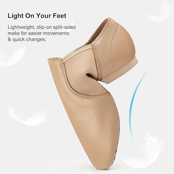 Stelle Jazz Shoes for Women Men Leather Upper Slip-on Dance Shoes Unisex