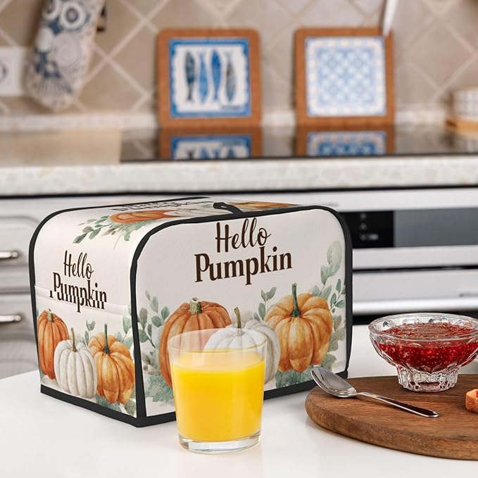 Toaster Cover 2 Slice Pumpkin Thanksgiving Fall Autumn Kitchen Small Appliance Covers with Pockets Dust and Fingerprint Protection