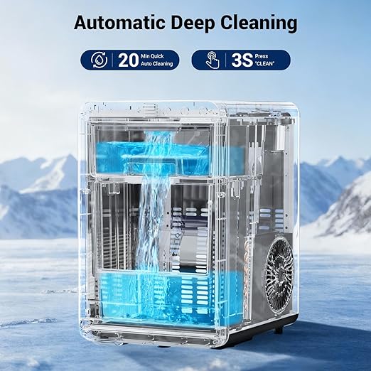 Nugget Ice Makers, 44lbs/24h Nugget Ice Maker Chewable Ice Ready in 5-10Mins, Self-Cleaning Stainless Steel Countertop Ice Maker for Home, Kitchen, Office, Party