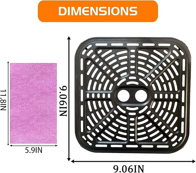 6.8QT Air Fryer Rack for COSORI Pro III Dual Blaze Air Fryers, Upgraded Air Fryer Tray Grill Crisper Plate Pan Insert Grate Grid Shelf for 6.8QT COSORI Air Fryer, Nonstick, Dishwasher Safe