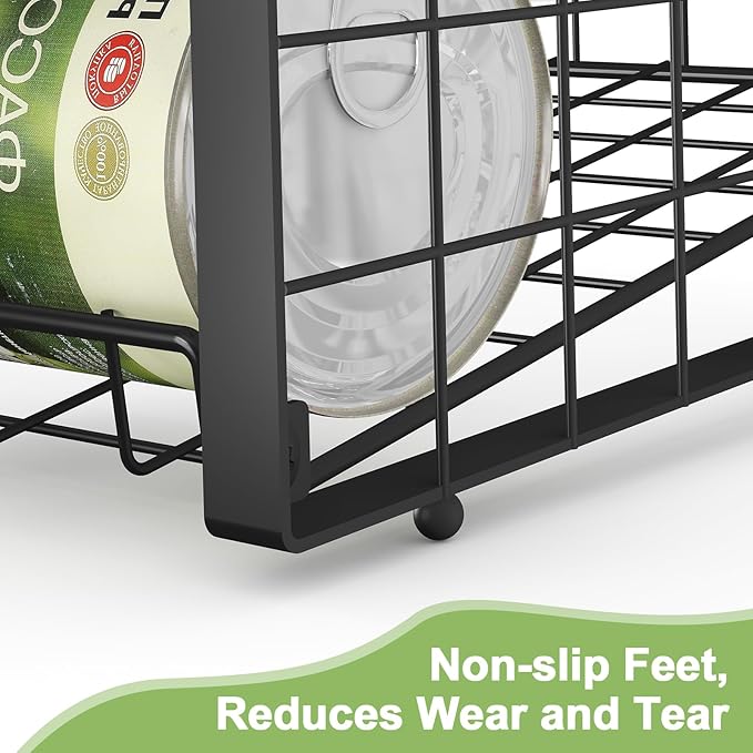 JKsmart 3-Tier Stackable Can Rack Organizer for Pantry, Adjustable Can Storage Holder for Various Ounces of Canned food Soda Drinks, Can Dispenser for Kitchen Cupboard Cabinet, 2 Pack