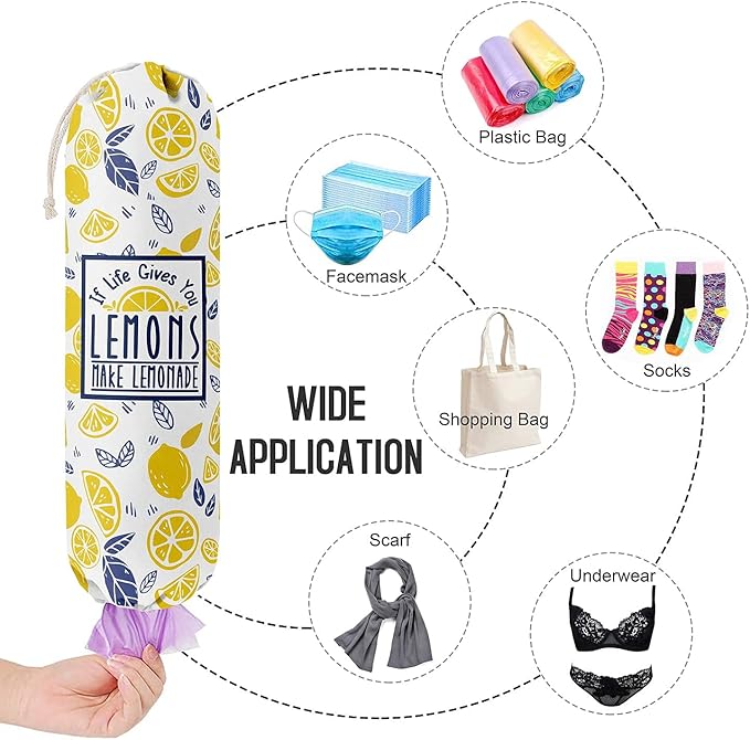 If Life Gives You Lemons Make Lemonade, Kitchen Grocery Bags Holder Container Organizer, Plastic Bag Holders Storage for Garbage Shopping Trash Sack, Gift for Women Mother Grandmother Friend
