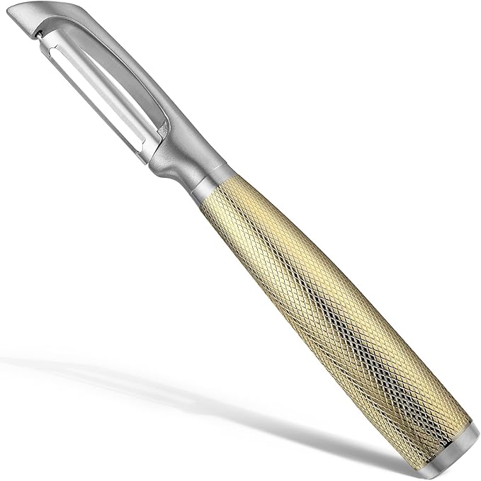 KULUNER Luxury I-Type Vegetable Peeler – 24K Gold Plated Handle, 304 Stainless Steel Ultra Sharp Blade, Ideal for Potatoes, Apples, and Other Fruits & Vegetables