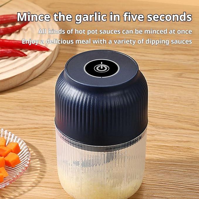 2026 Upgraded Electric Garlic Chopper, Mini Portable Veggie Cutter, USB Rechargeable, 350ML Portable Cordless Mini Food Processor for Nuts Chili Onion Minced Meat and Spices (2PCS-B)