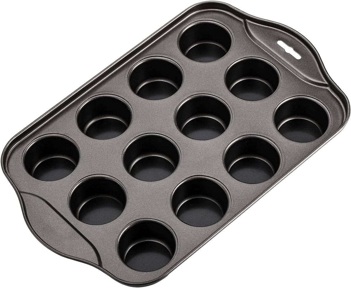 Tosnail 2 Pack 12 Cavity Mini Cheesecake Pan with Removable Bottom