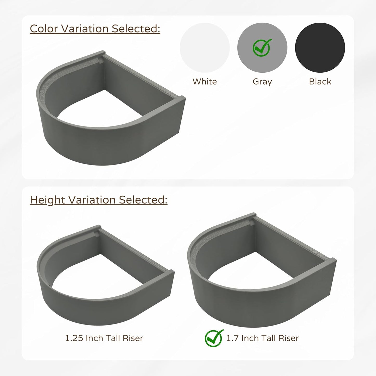 Drip Tray Mug/Cup Riser Made for the Keurig to Reduce Splashes - Riser Only (Gray, K-Slim 1.7 Inches Tall)