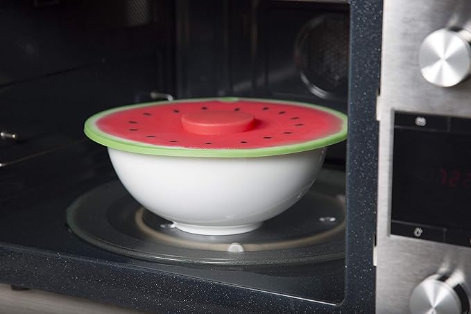 Charles Viancin - Watermelon Silicone Lid for Food Storage and Cooking - 9''/23cm - Airtight Seal on Any Smooth Rim Surface - BPA-Free - Oven, Microwave, Freezer, Stovetop and Dishwasher Safe