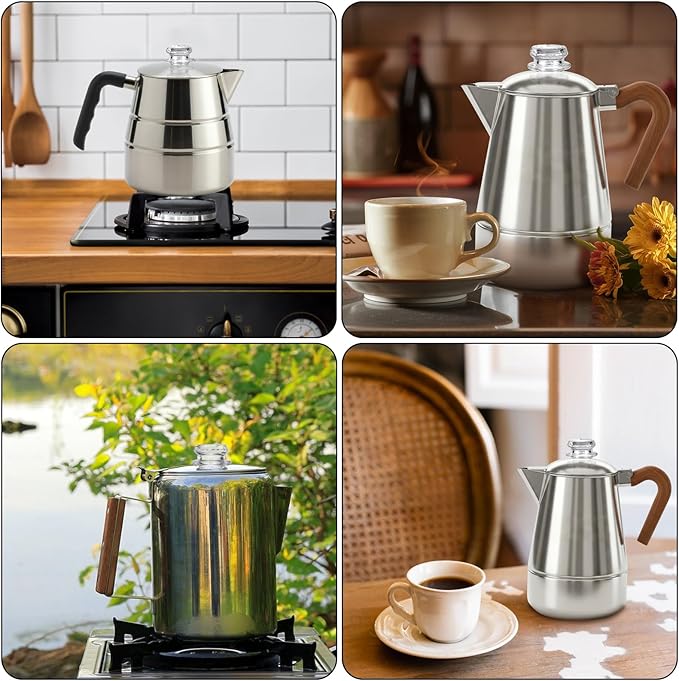 2 Pack Coffee Percolator Glass Top Replacement, Clear Coffee Filter Glass Knob for Electric and Stove Pots, Heat-Resistant Percolator Parts Camping Accessories for Coffee Filter and Makers