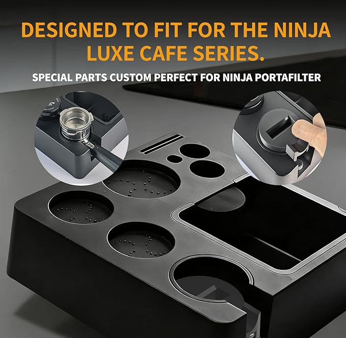 Espresso Accessories Kit for Ninja Luxe Cafe ES601,501,701, 10 Pack Coffee Tools with Feedback Tamper, Distributor,Puck Screen, Dosing Funnel, Cleaning Brushes,latte art,Station,Wdt,Magnet,Clean disk
