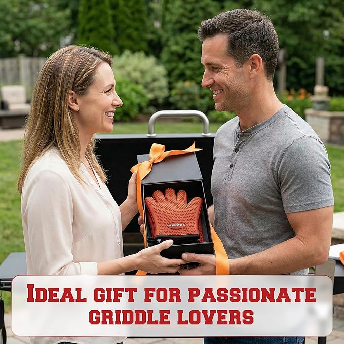 KITCHEN PERFECTION XL Silicone Oven & Griddle Gloves -Extreme Heat Resistant BBQ & Grilling Gloves -Handle Hot Food Right on Your Griddle |Waterproof Oven Mitts Grill Gloves |Superior Set+3 Bonuses