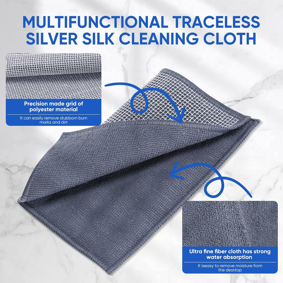 10Pcs New Upgrade 2-Layer Non Scratch Wire Dishcloth,Wire Dishwashing Rag, Non-Scratch Wire Dishwashing Rags for Wet and Dry, Kitchen Cleaning Dish Rags for Cookware,Sinks, Dishes,Stove
