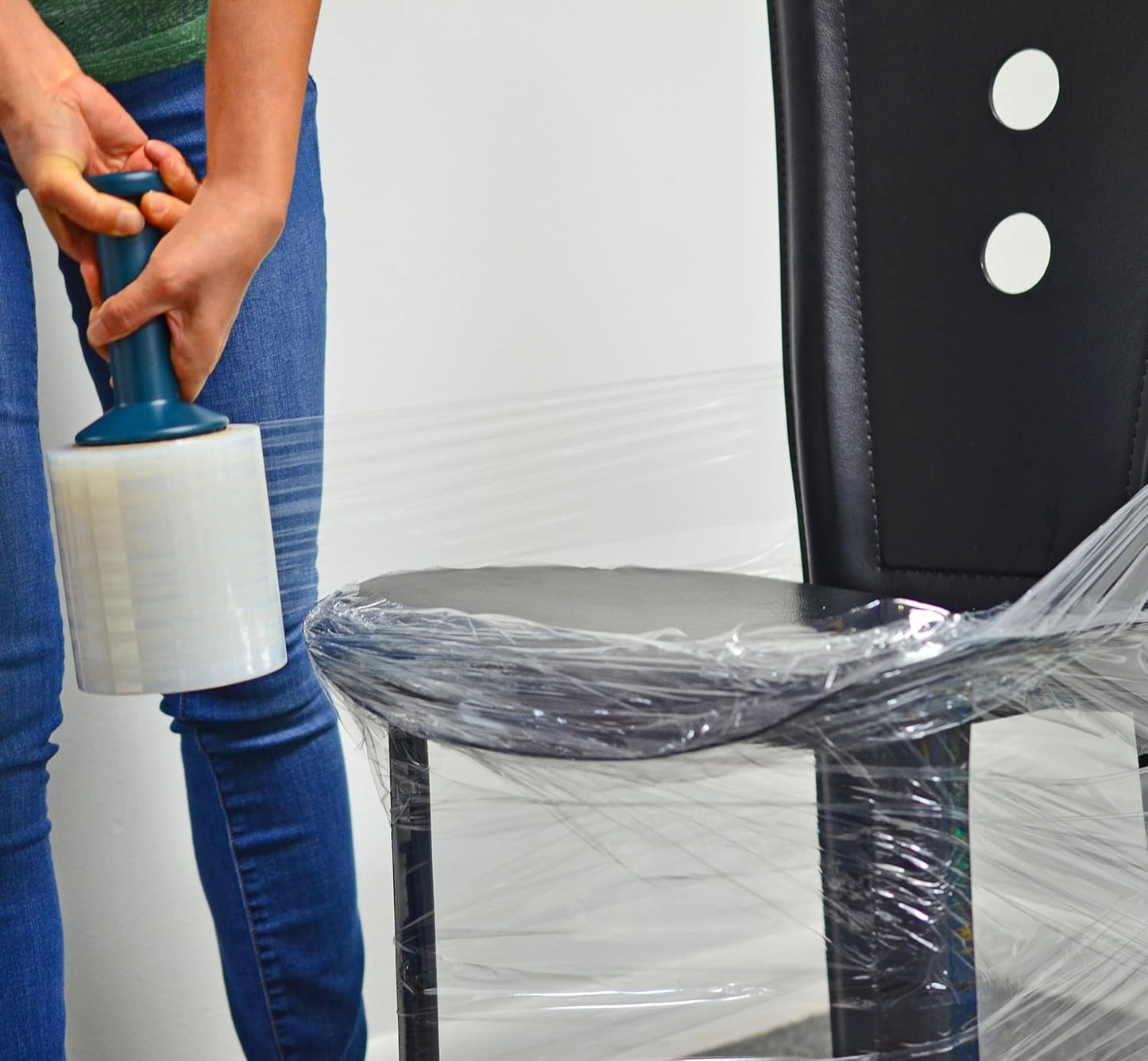 WOD SFD5 Blue Durable Plastic Handheld Compact Shrink Stretch Film Wrap Dispenser Handle - Ideal for Wrapping Pallets, Moving Supplies, & Packaging: Fits Any 3" in. Core (Pack of 1)
