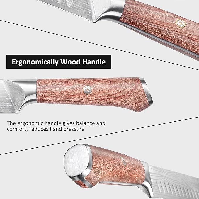 YOTSUBA Carving Knife, 12 inch Brisket Knives, High Carbon Steel Slicing Knives with Ergonomic Handle, Meat Cutting and BBQ Knife, Razor Sharp Carving Knives for Meat with Gift Box