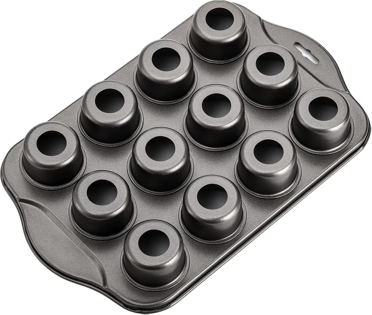 Tosnail 2 Pack 12 Cavity Mini Cheesecake Pan with Removable Bottom