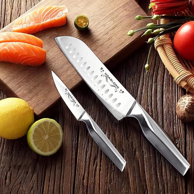 Knife Set with Block Knife Set German Stainless Steel 17 Piece Kitchen Knife Set Knife Knives Set，We Will also Throw In 1 Box Of 5 Piece Wine Corkscrew Set!