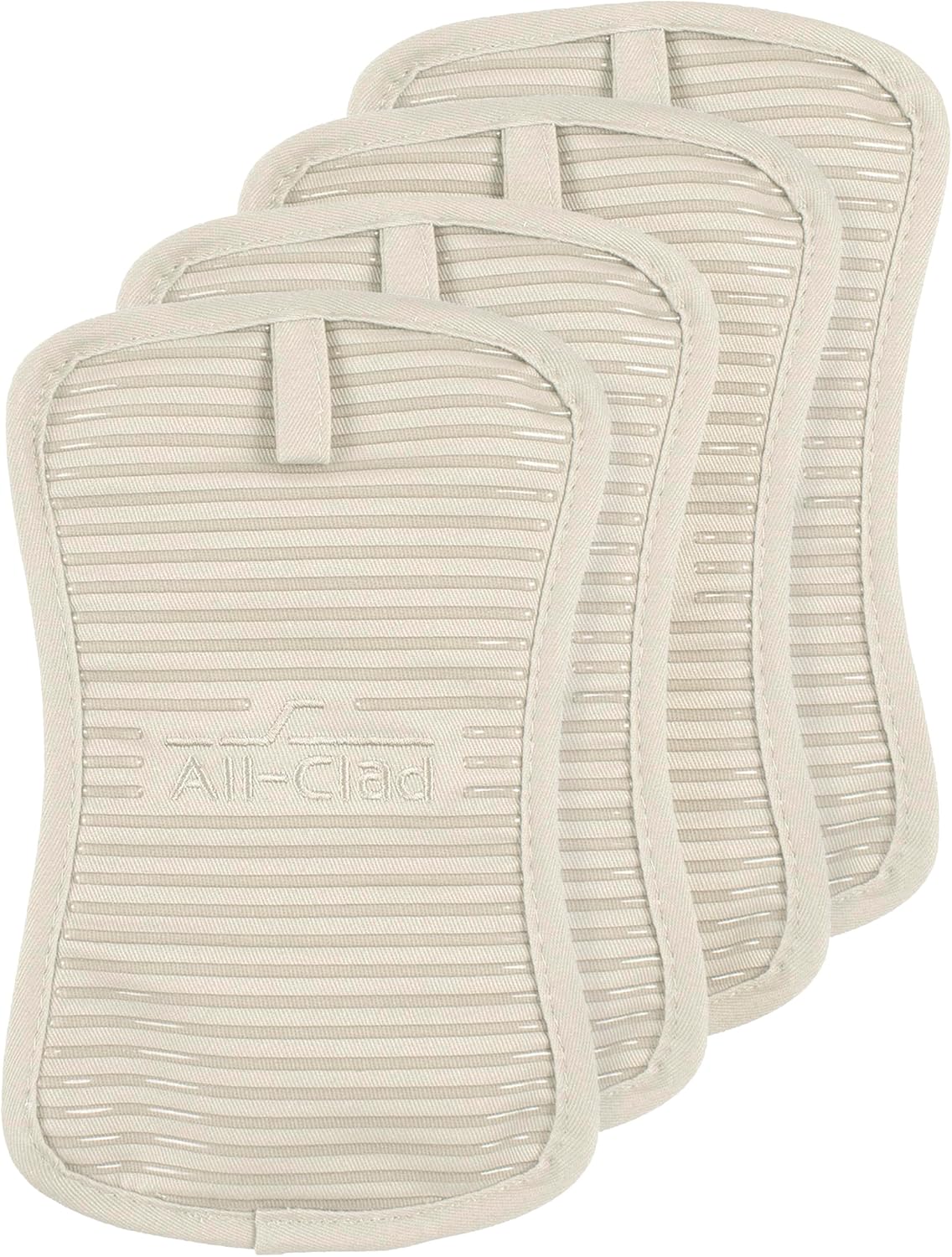 All-Clad Premium Pot Holder & Hot Pad: Heat Resistant to 500 Degrees - 100% Cotton, 10"x6.25" Hot Pad for Kitchen and Barbeque, 4-Pack, Almond