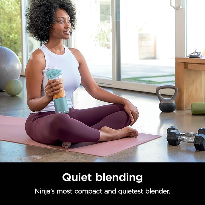 Ninja Blast Portable Blender, Cordless, 18oz. Vessel, Personal Blender For-Shakes and Smoothies, BPA Free, Leakproof-Lid and Sip Spout, USB-C Rechargeable, Dishwasher Safe Parts, Tinted Aqua, BC151AQ