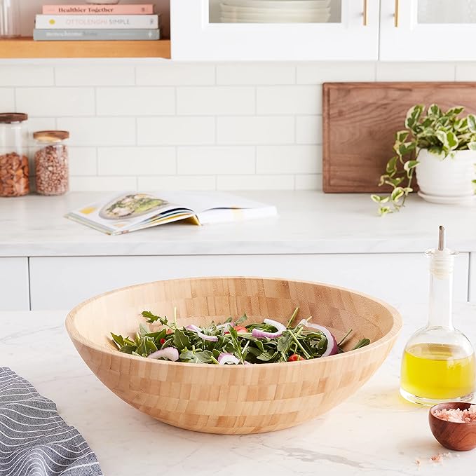 Lipper International Bamboo Wood Salad Bowl