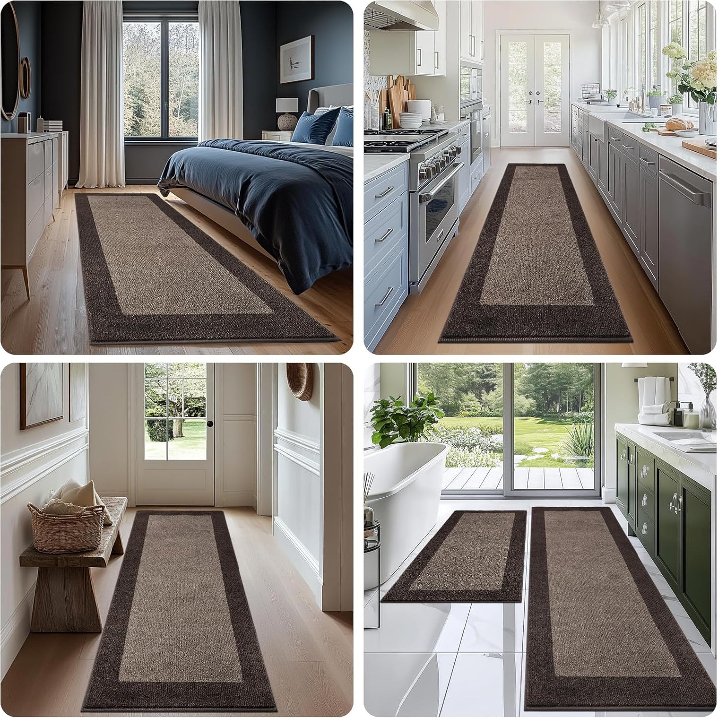 Machine Washable Kitchen Rug 24" x 36", Non Slip Kitchen Mat for Floor, Absorbent Entrance Throw Rug for Bedroom, Hallway, Bathroom, Door