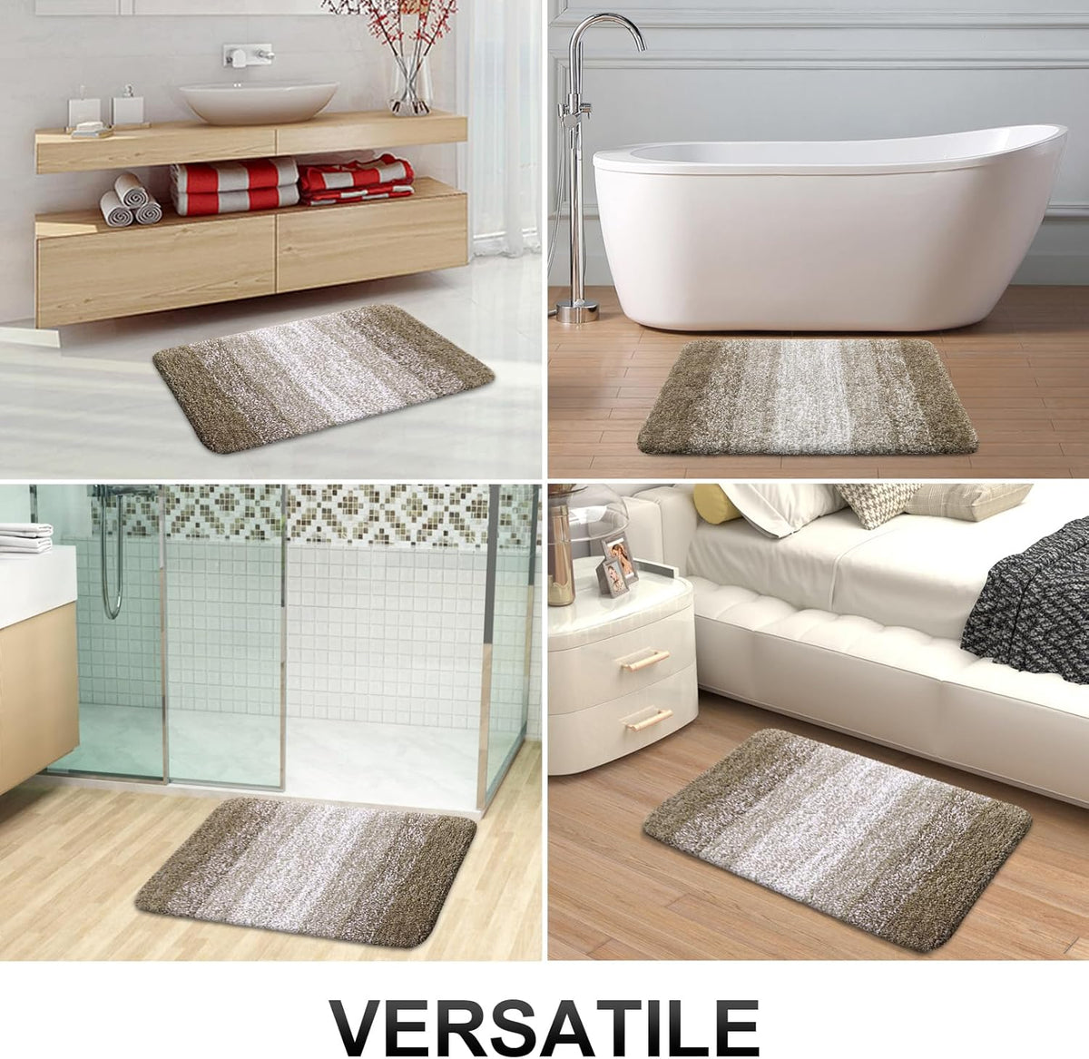 OLANLY Bathroom Runner Rugs 54x24, Extra Soft Absorbent Microfiber Bath Rugs, Rubber Backing, Quick Dry, Machine Washable Bath Mats for Bathroom Floor, Tub and Shower, Home Decor Accessories, Coffee