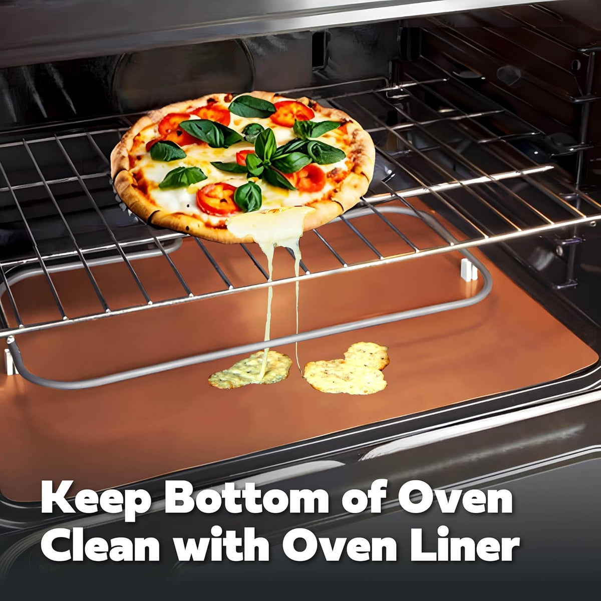 Cooks Innovations Non-Stick Oven Protector Mat - 2 Heavy Duty Nonstick Rack Liners to Protect Convection, Electric, Gas & Microwave Ovens - BPA & PFOA Free Heat Resistant Baking Mat