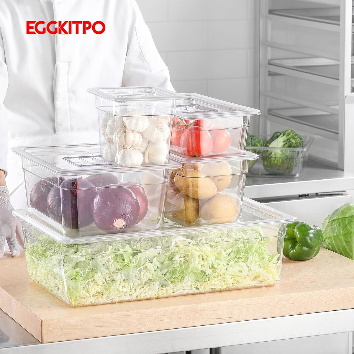 6 PCS Food Pan Lids 1/6 Size Polycarbonate Clear Pan Lids with Handle Food Storagge Container Cover for Commercial Restaurant Hotel Dishwasher Safety