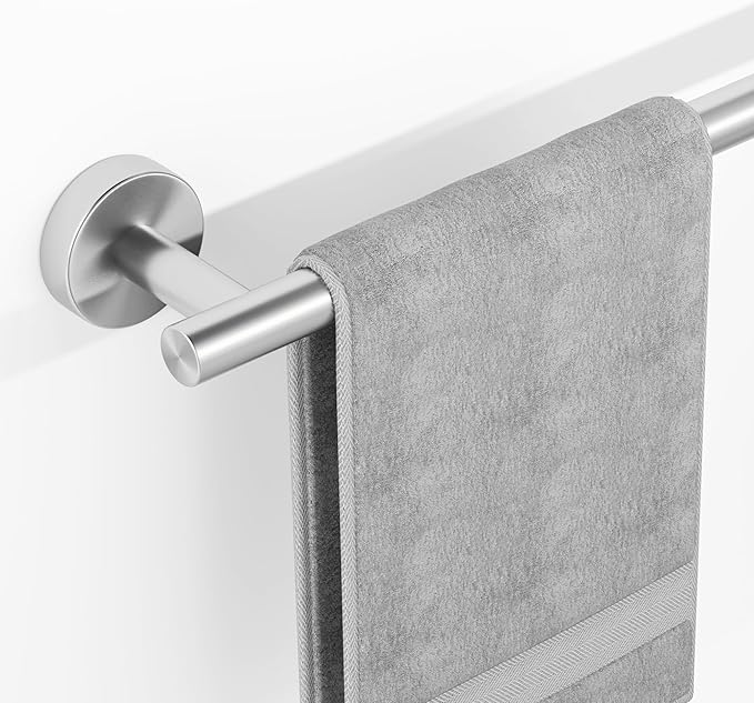 Brushed Nickel Towel Bar, 14 Inch Towel Racks for Bathroom Wall Mounted, SUS304 Stainless Steel Bathroom Towel Holder, Total Length 16.4 Inch Towel Bars