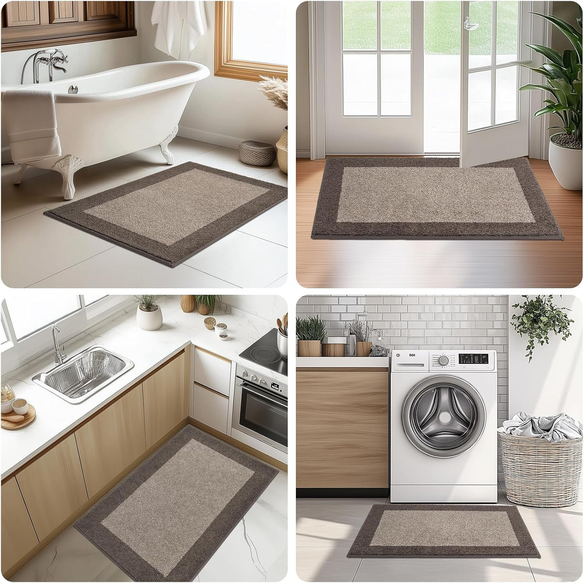 Machine Washable Kitchen Rug 32" x 84", Non Slip Kitchen Mat for Floor, Absorbent Entrance Runner Rug for Bedroom, Hallway, Bathroom, Door (Roll Packing)