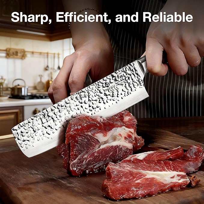 imarku Nakiri Knife,7 Inch High Carbon Stainless Steel Japanese Chef Knife,Razor Sharp Chopping Vegetable and Meat Cleaver Kitchen Knife with Ergonomic Handle,Mothers Day Gifts for Mom