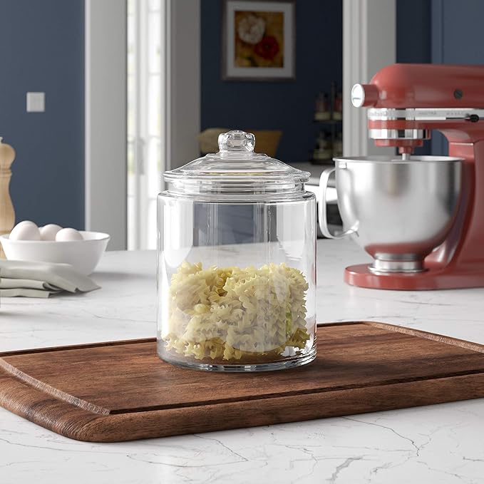 Le’raze 3pc Canister Sets for Kitchen Counter + Labels & Marker - Glass Cookie Jars with Airtight Lids - Food Storage Containers with Lids Airtight for Pantry - Flour, Sugar, Coffee, Christmas gift.