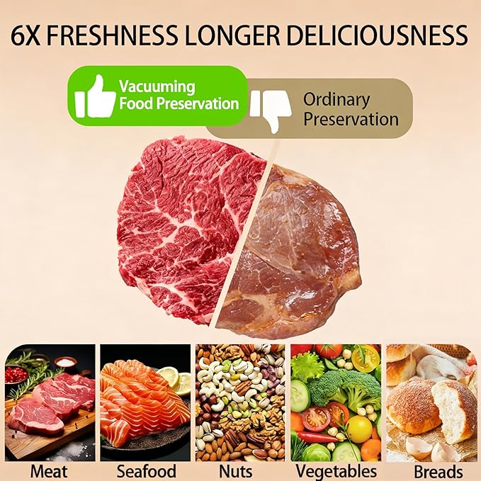 Compact Handheld Vacuum Sealer for Food, Cordless Portable Food Sealer Machine with 30 Reusable Vacuum Sealer Bags, Powerful Food Preservation & Freshness Saver for Meal Prep, Travel & Sous Vide