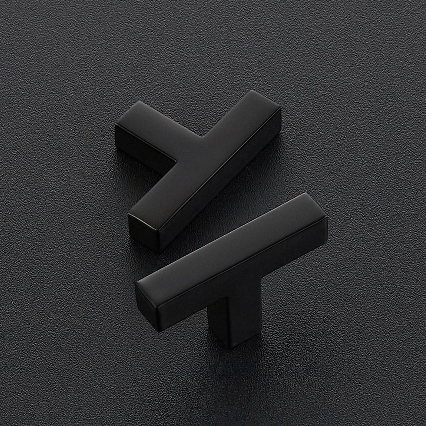 Ravinte 5 Pack Solid Single Hole Slim Square Bar Drawer Handles - Cabinet Hardware Pulls in Matte Black - Kitchen and Bathroom Handles