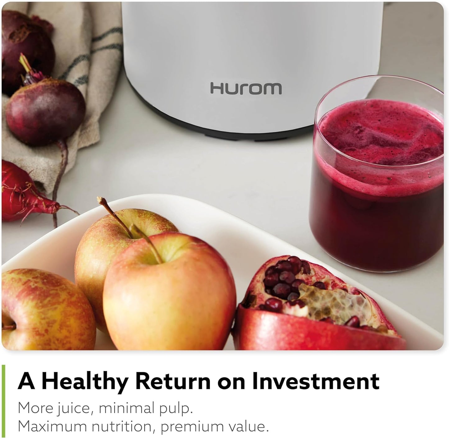 Hurom H400 Cold Press Juicer Machine, Award Winning Masticating Slow Juicer, Easy to Clean, Strainer & Hands Free with Self Feeding, Wide Mouth Hopper, Easy Assembly (Matte Black)