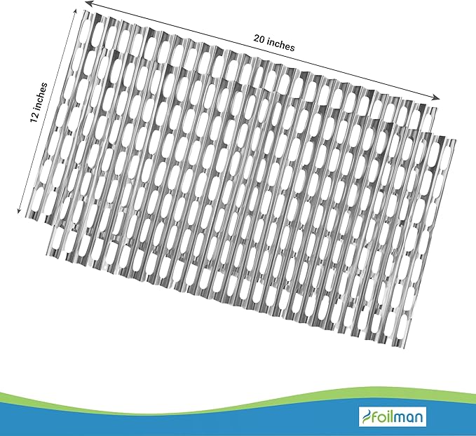 Clean Grill BBQ Disposable Aluminum Liners | 12 x 20 inch/Disposable Grill Grates - 8-Pack & 12-Pack (8)