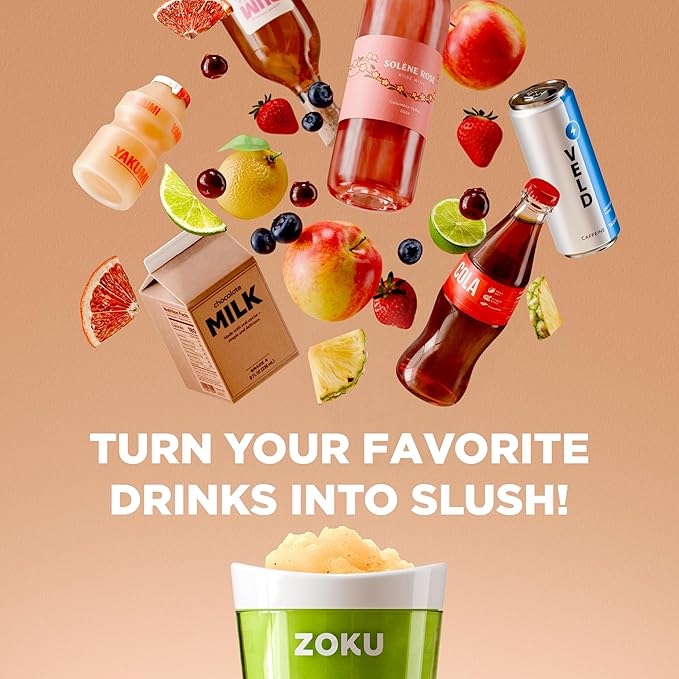ZOKU Original Slush and Shake Maker, Compact Make and Serve Cup with Freezer Core Creates Single-Serving Smoothies, Slushies and Milkshakes in Minutes, BPA-free, Purple