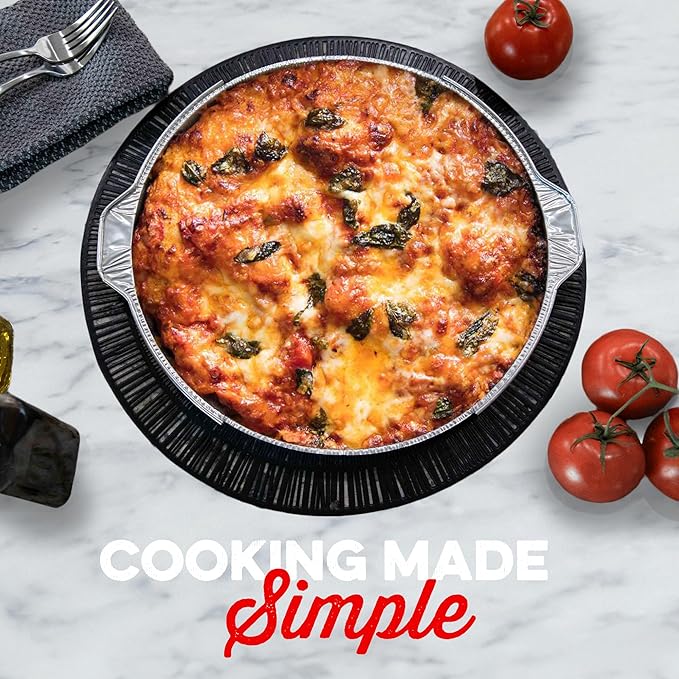 12" Pizza Oven Insert Pan (5-Pack) - Disposable Aluminum Liner for Countertop Pizza Makers, Fits Betty Crocker Pizza Maker, Piezano & More