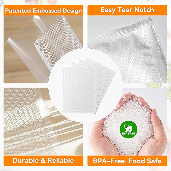 Wevac Vacuum Sealer Bags – 50 Count (6″×10″), Heavy-Duty BPA-Free Food Storage Bags, Puncture-Resistant, Freezer & Sous Vide Safe, Compatible with All Vacuum Sealers