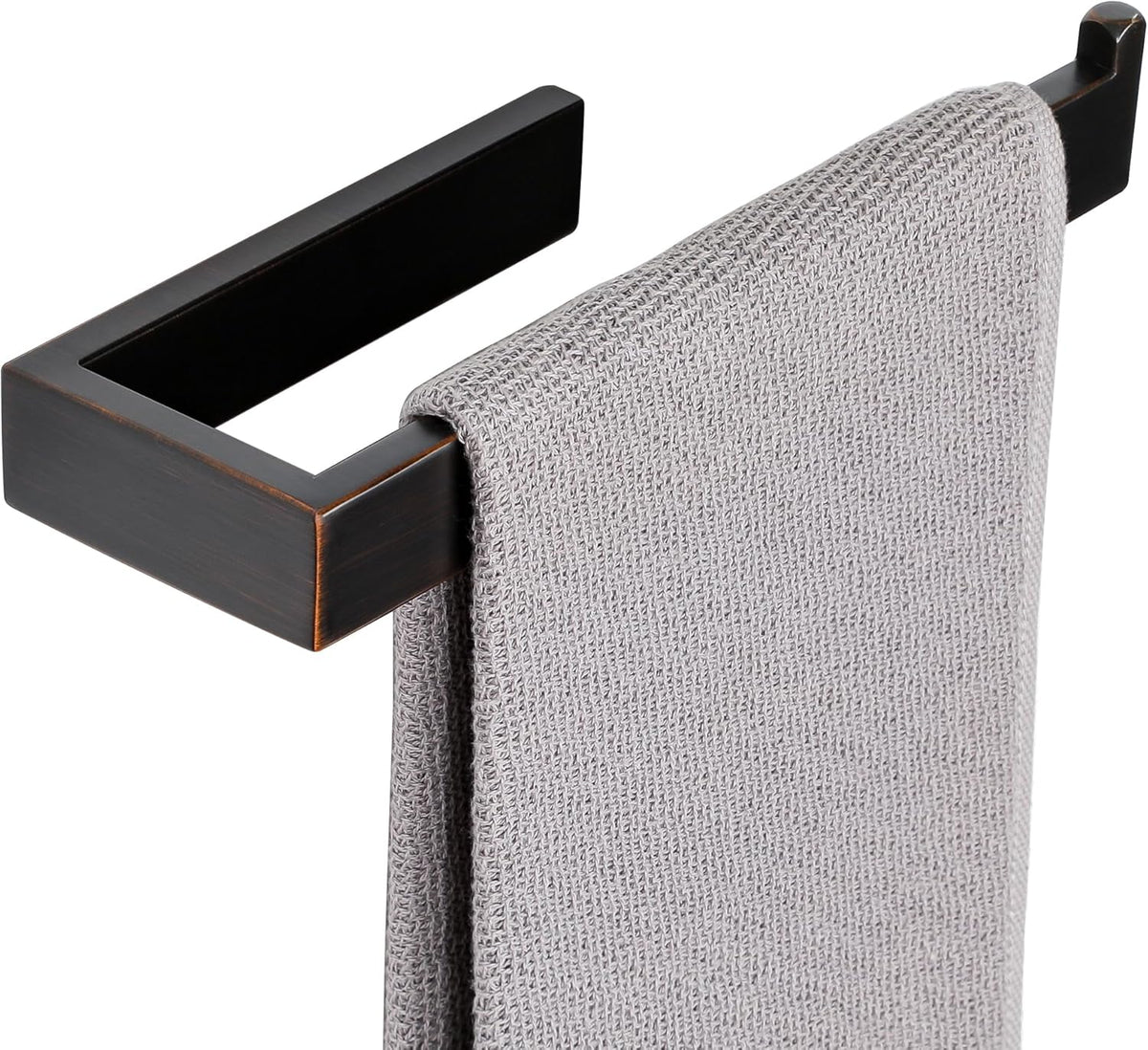 Sayayo Towel Ring for Bathroom, Oil Rubbed Bronze Towel Bar for Bathroom Wall, 10 Inch Hand Towel Holder for Kitchen, SUS304 Stainless Steel Towel Rack Modern Square
