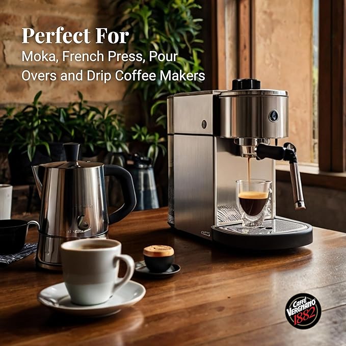 Caffe Vergnano Whole Bean Coffee 2.2 lb Bag - Medium Roast Antica Bottega Arabica Espresso Beans, Italian Coffee Chocolate Caramel Nut Notes - For Coffee Maker, French Press Espresso Maker, Moka Pot