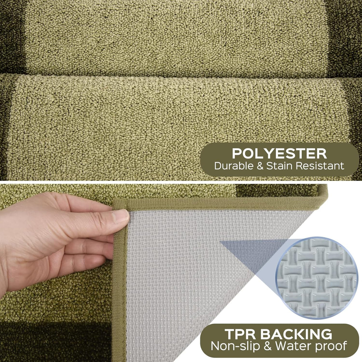 Machine Washable Runner Rug 24" x 70", Non Slip Kitchen Mat for Floor, Absorbent Entryway Rug for Kitchen, Bedroom, Hallway, Bathroom, Door (Roll Packing)